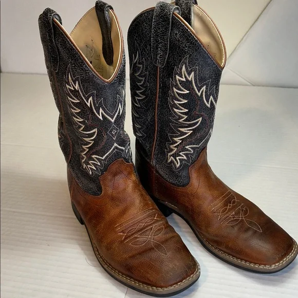 CODY JAMES WOMENS BROWN/BLACK LEATHER WESTERN COWBOY BOOTS SZ 7.5 - Picture 1 of 12